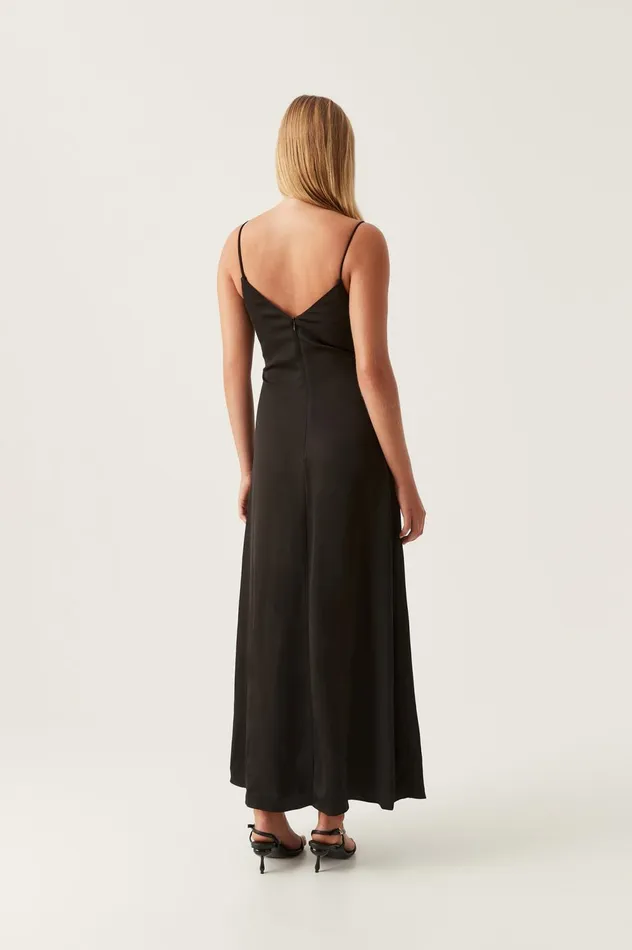 Riddle Button Down Maxi Dress Black Women Aje Maxi Dresses