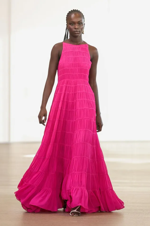 Rosewood Ruched Maxi Dress Magenta Women Aje Maxi Dresses
