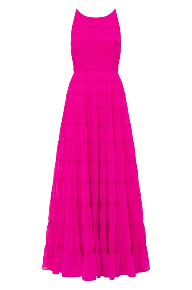 Rosewood Ruched Maxi Dress Magenta Women Aje Maxi Dresses