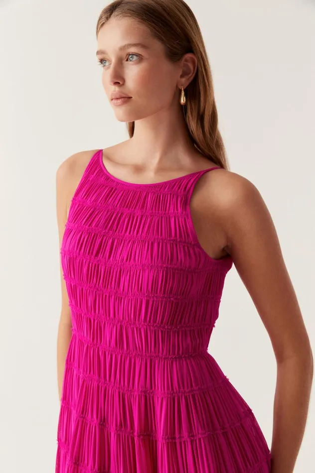 Rosewood Ruched Maxi Dress Magenta Women Aje Maxi Dresses