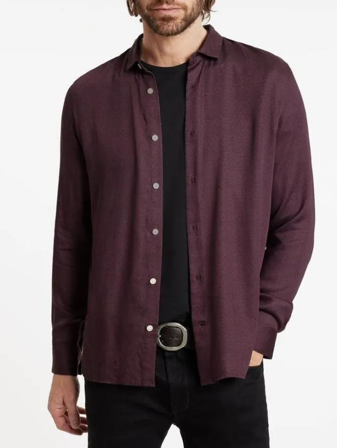 ROSS SHIRT Dark Plum Clothing John Varvatos Shirts