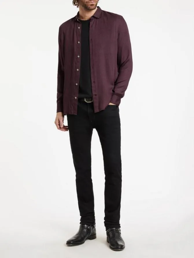 ROSS SHIRT Dark Plum Clothing John Varvatos Shirts