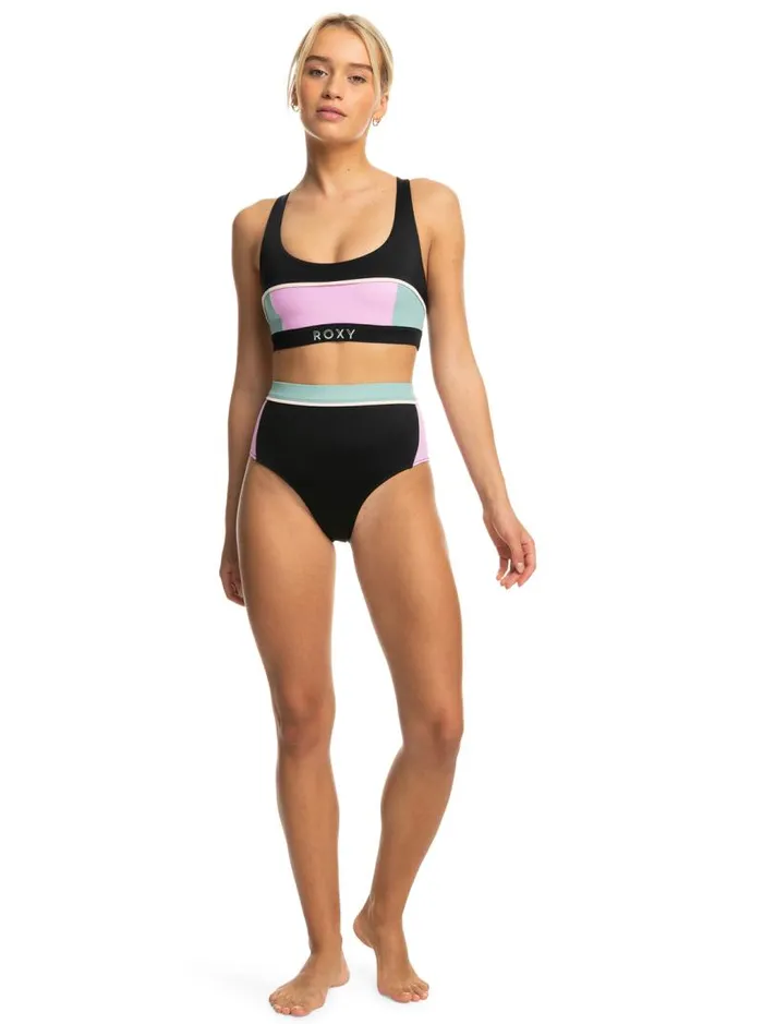 Roxy Bikinis Roxy Active High Waist Bikini Bottoms Anthracite 8211 Women Roxy Bikinis Roxy Active High Waist Bikini Bottoms Anthracite 8211 Women