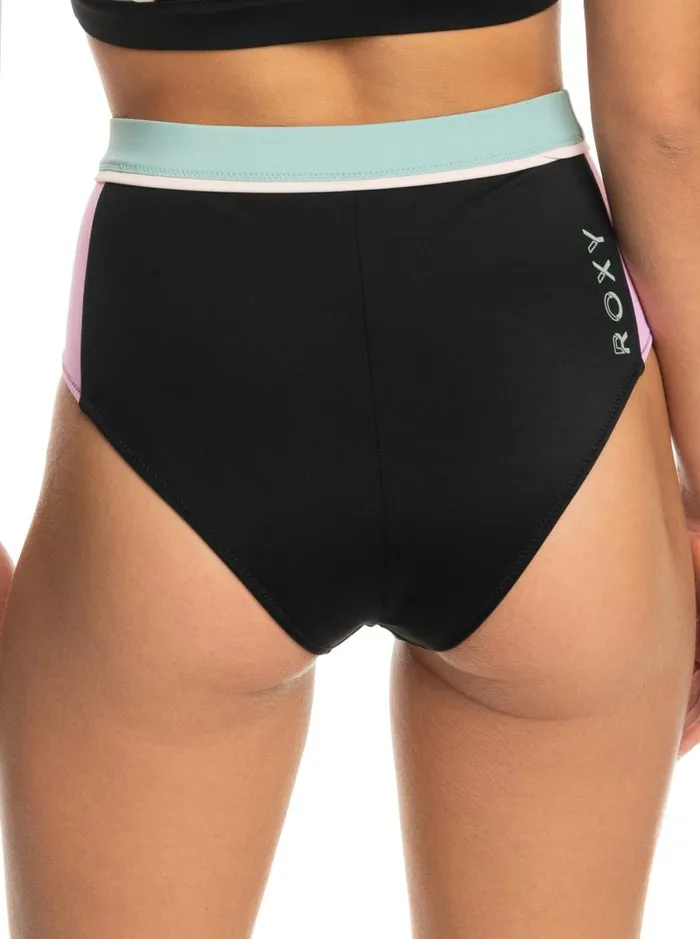 Roxy Bikinis Roxy Active High Waist Bikini Bottoms Anthracite 8211 Women Roxy Bikinis Roxy Active High Waist Bikini Bottoms Anthracite 8211 Women