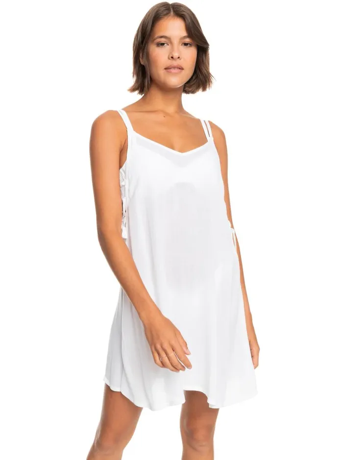 Roxy Cover Ups Beachy Vibes Solid Beach CoverUp Dress Bright White 8211 Women