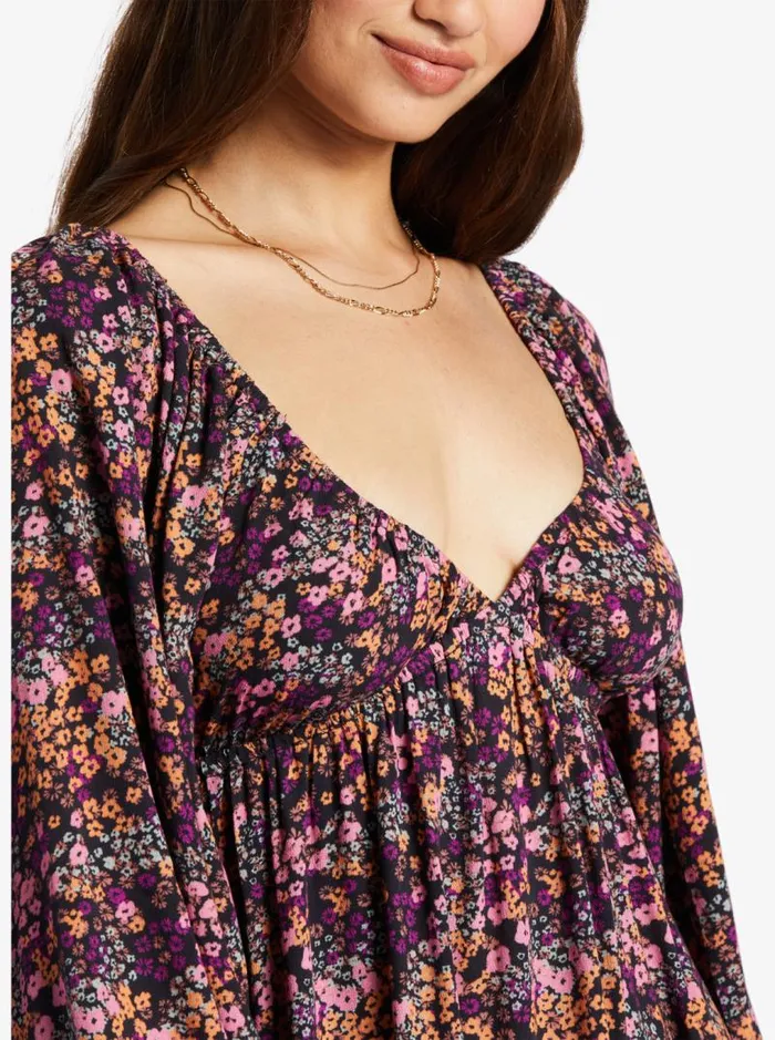 Roxy Dresses Sweetest Shores Puff Sleeve Dress Anthracite Floral Daze 8211 Women Roxy Dresses Sweetest Shores Puff Sleeve Dress Anthracite Floral Daze 8211 Women