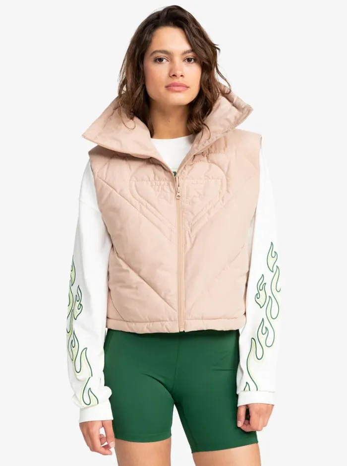 Roxy Jackets Kelia Puffer Vest Warm Taupe 8211 Women