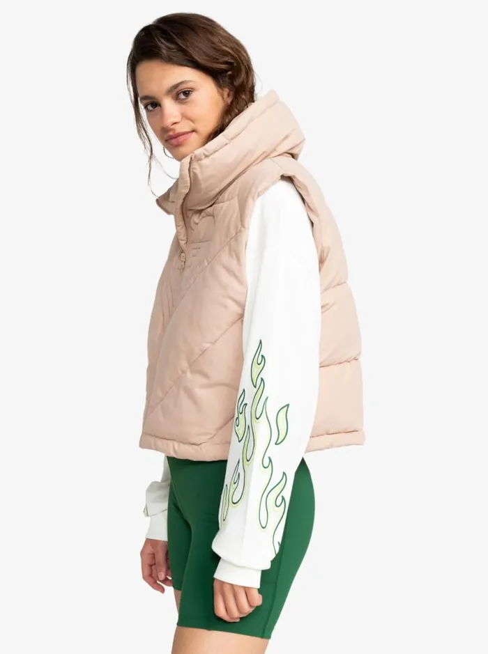 Roxy Jackets Kelia Puffer Vest Warm Taupe 8211 Women