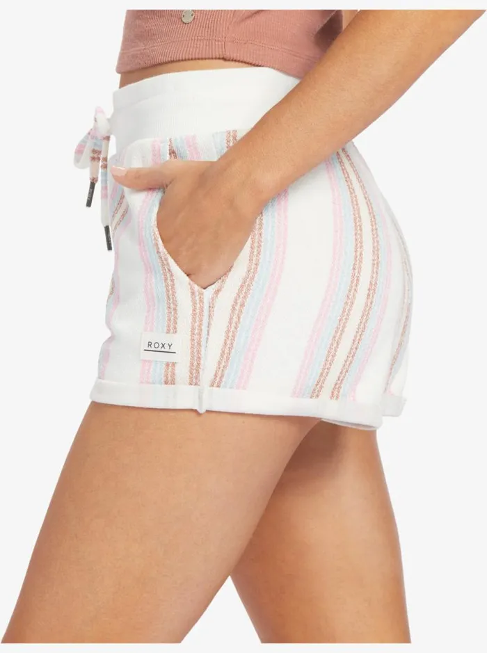 Roxy Loungewear Waves And Rays Fleece Bottom Bonzer Stripe Snow White 8211 Women
