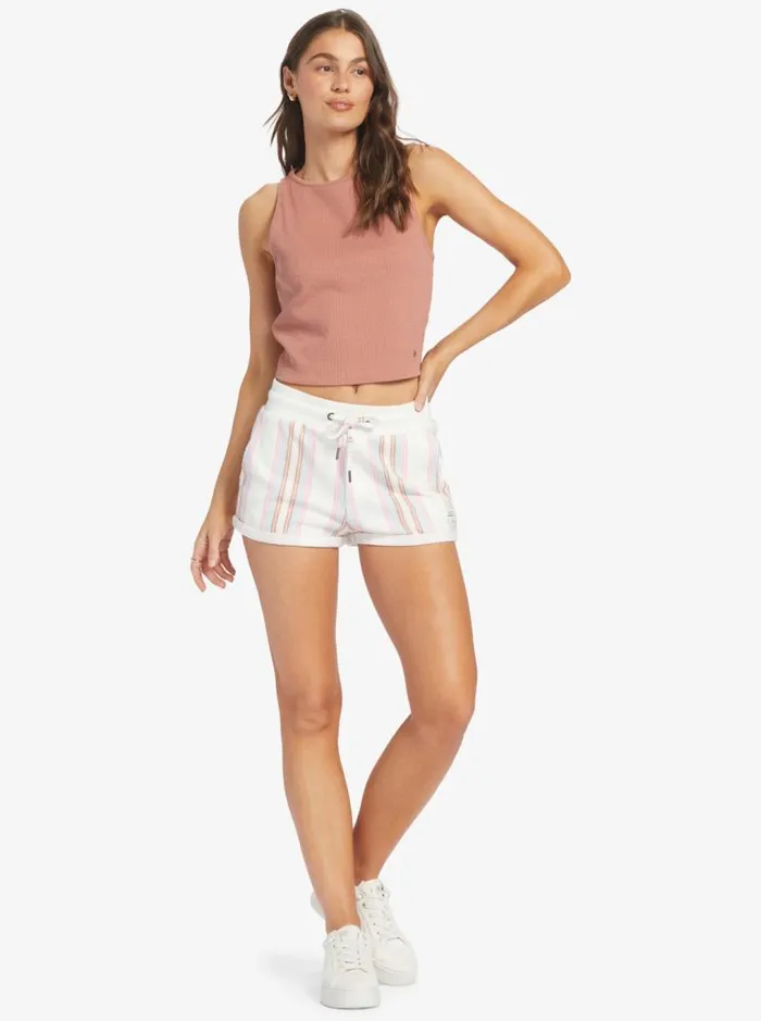 Roxy Loungewear Waves And Rays Fleece Bottom Bonzer Stripe Snow White 8211 Women