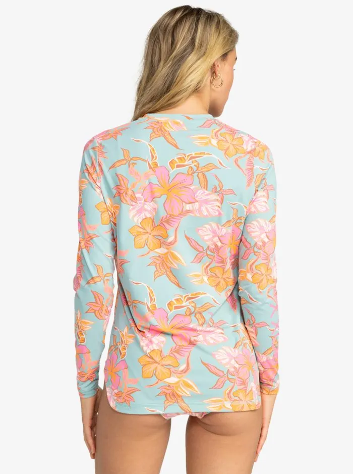 Roxy One Pieces Sea Skippin Long Sleeve Rashguard Blue Surf Kartoffel Tropical 8211 Women Roxy One Pieces Sea Skippin Long Sleeve Rashguard Blue Surf Kartoffel Tropical 8211 Women