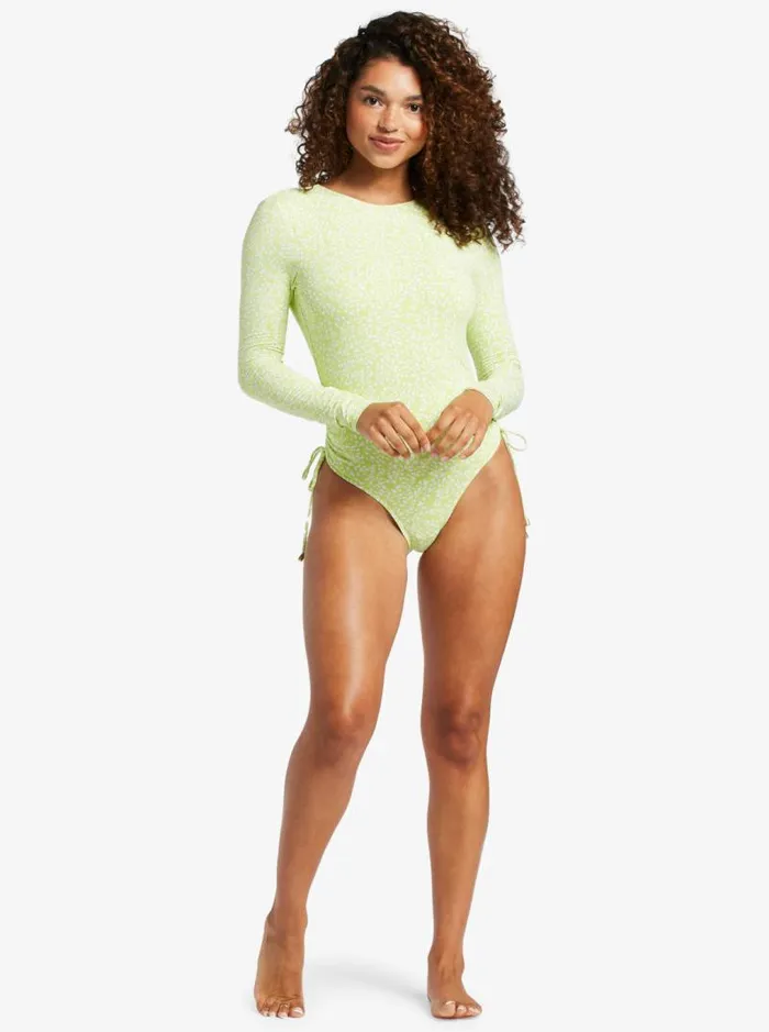 Roxy One Pieces Sunrise Tides UPF 50 Rashguard Long Sleeve Swimsuit Daiquiri Green Sea Spray 8211 Women Roxy One Pieces Sunrise Tides UPF 50 Rashguard Long Sleeve Swimsuit Daiquiri Green Sea Spray 8211 Women