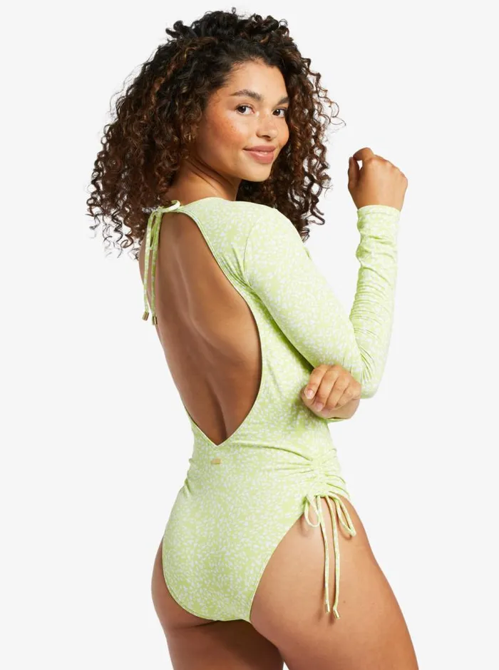 Roxy One Pieces Sunrise Tides UPF 50 Rashguard Long Sleeve Swimsuit Daiquiri Green Sea Spray 8211 Women Roxy One Pieces Sunrise Tides UPF 50 Rashguard Long Sleeve Swimsuit Daiquiri Green Sea Spray 8211 Women