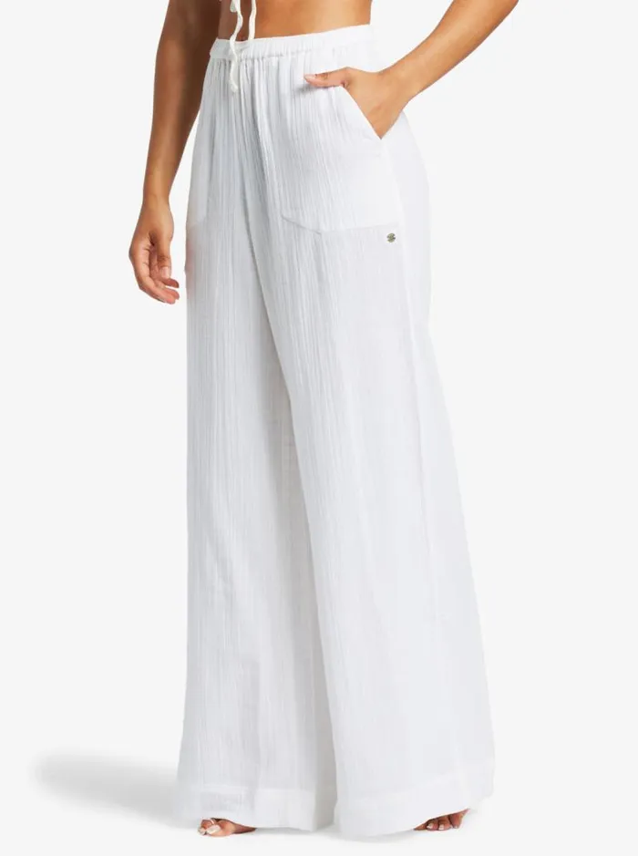 Roxy Pants and Jeans What A Vibe Beach Pants Snow White 8211 Women Roxy Pants and Jeans What A Vibe Beach Pants Snow White 8211 Women