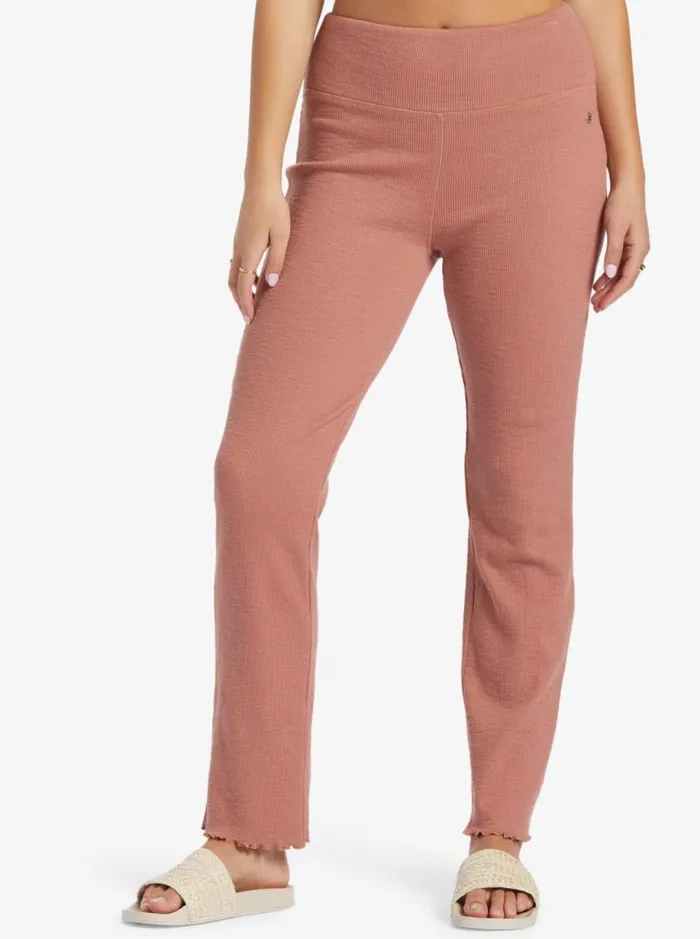 Roxy Pants and Jeans Zuma Knit High Waist Knit Flare Pants Cedar Wood 8211 Women
