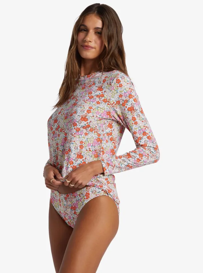 Roxy Rashguards Sea Skippin Long Sleeve UPF 50 Rashguard Tiger Lily Autumn Ditsy 8211 Women