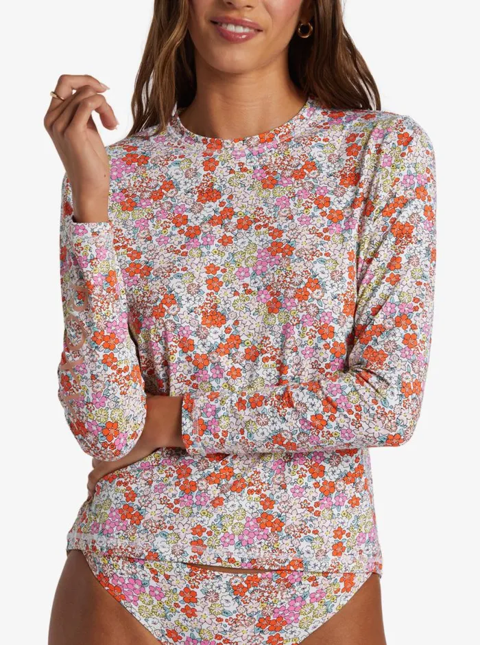 Roxy Rashguards Sea Skippin Long Sleeve UPF 50 Rashguard Tiger Lily Autumn Ditsy 8211 Women
