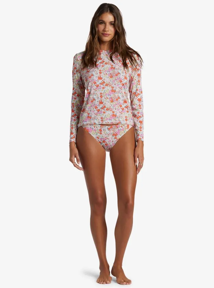 Roxy Rashguards Sea Skippin Long Sleeve UPF 50 Rashguard Tiger Lily Autumn Ditsy 8211 Women
