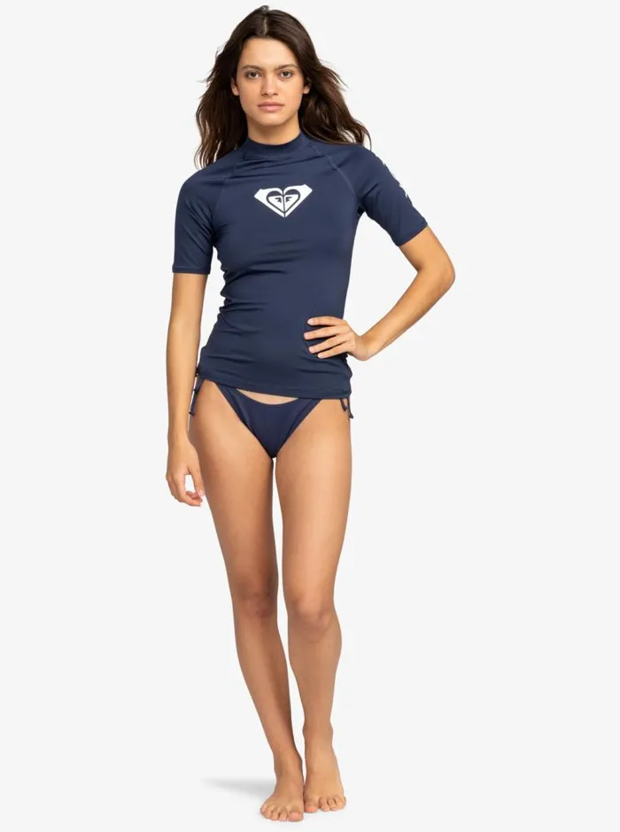 Roxy Rashguards Whole Hearted Short Sleeve UPF 50 Rashguard Mood Indigo 8211 Women Roxy Rashguards Whole Hearted Short Sleeve UPF 50 Rashguard Mood Indigo 8211 Women