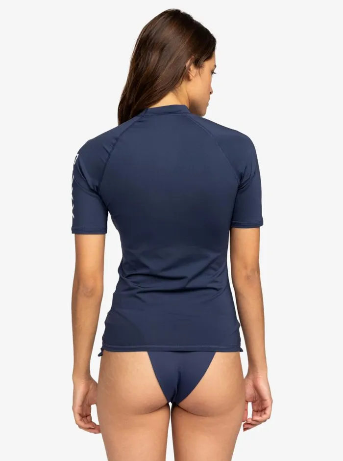 Roxy Rashguards Whole Hearted Short Sleeve UPF 50 Rashguard Mood Indigo 8211 Women Roxy Rashguards Whole Hearted Short Sleeve UPF 50 Rashguard Mood Indigo 8211 Women