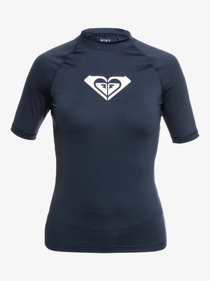 Roxy Rashguards Whole Hearted Short Sleeve UPF 50 Rashguard Mood Indigo 8211 Women Roxy Rashguards Whole Hearted Short Sleeve UPF 50 Rashguard Mood Indigo 8211 Women