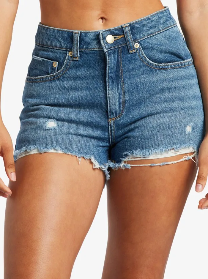Roxy Shorts New Swell Denim Shorts Medium Blue 8211 Women