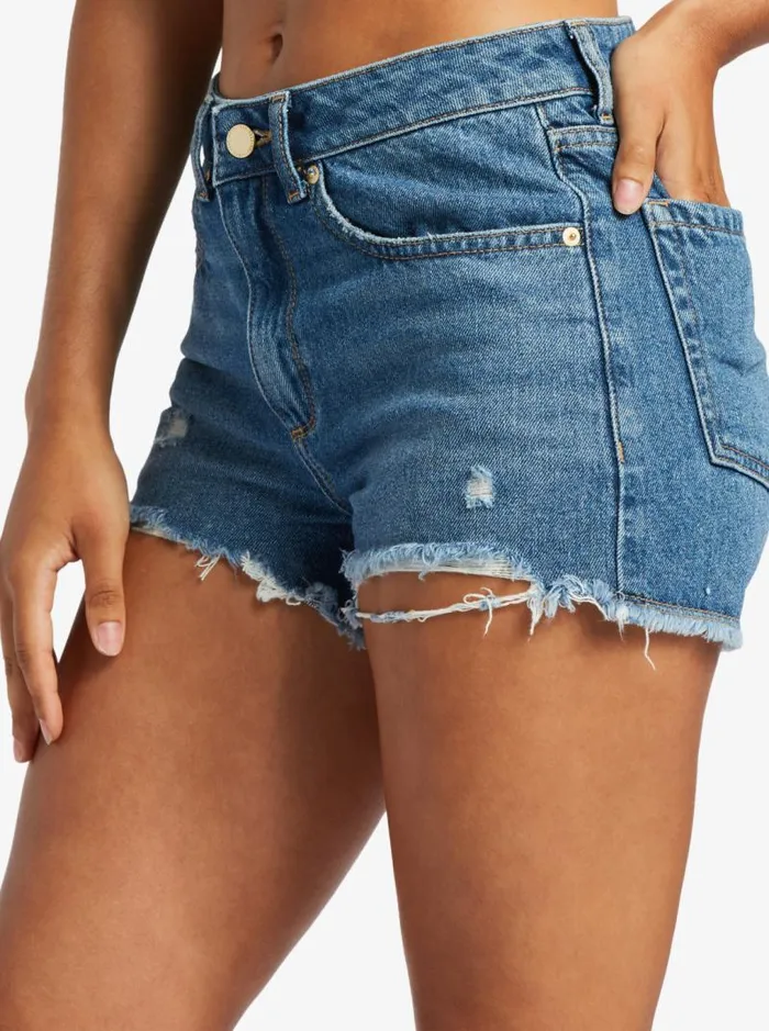 Roxy Shorts New Swell Denim Shorts Medium Blue 8211 Women