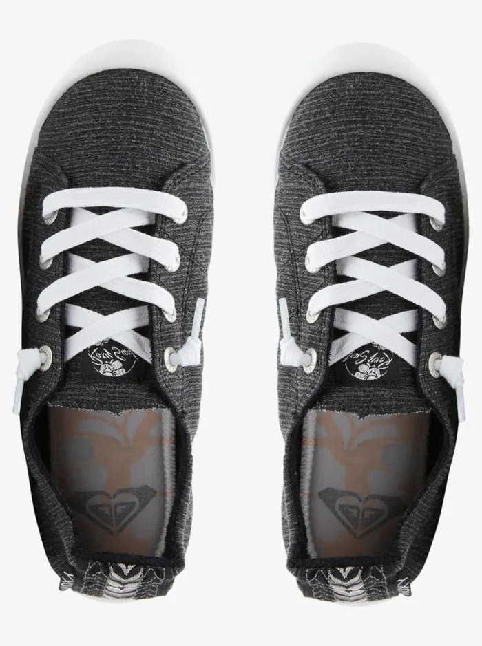 Roxy Sneakers Bayshore Shoes Black Marl 8211 Women Roxy Sneakers Bayshore Shoes Black Marl 8211 Women