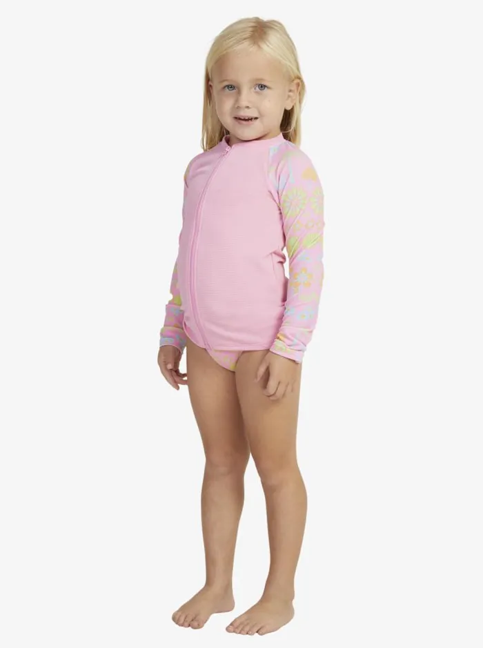 Roxy Surf Girl039s 27 Beach Day Together Long Sleeve Rashguard Set Sachet Pink Beachy Bebe 8211 Kids