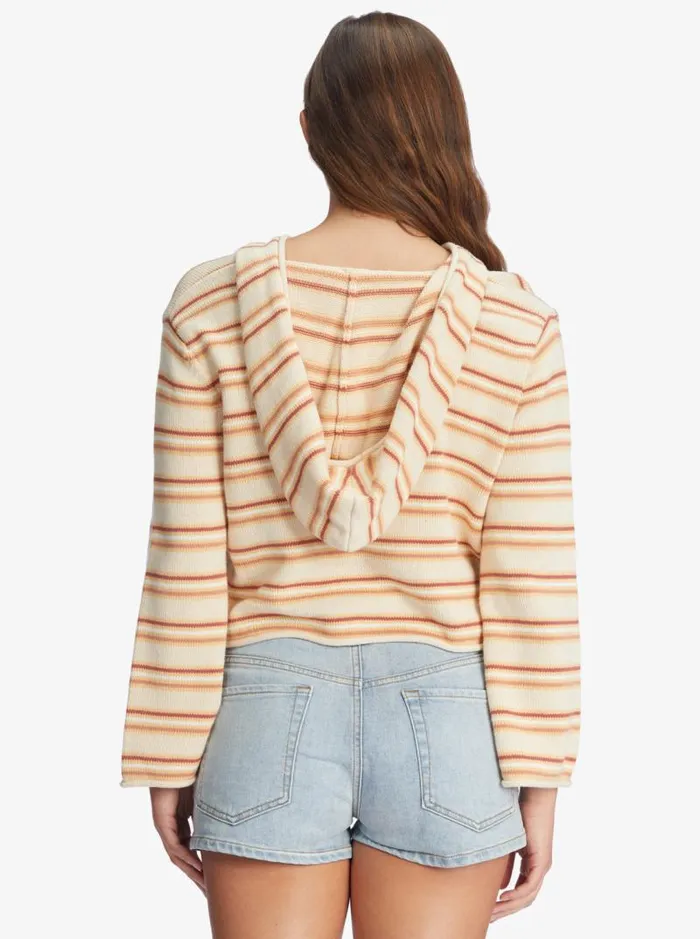 Roxy Sweaters Side Swipe Poncho Hoodie Tapioca Retro Rays Stripe 8211 Women Roxy Sweaters Side Swipe Poncho Hoodie Tapioca Retro Rays Stripe 8211 Women
