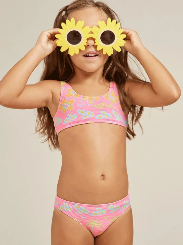 Roxy Swim Girl039s 27 Beach Day Together Two Piece Bralette Bikini Set Sachet Pink Beachy Bebe 8211 Kids
