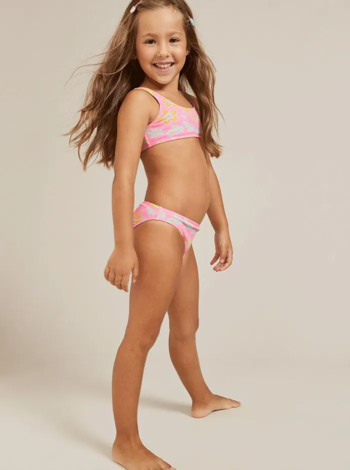 Roxy Swim Girl039s 27 Beach Day Together Two Piece Bralette Bikini Set Sachet Pink Beachy Bebe 8211 Kids