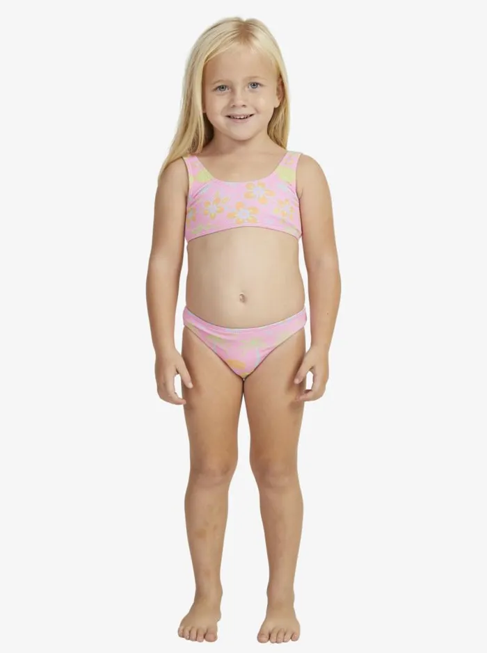 Roxy Swim Girl039s 27 Beach Day Together Two Piece Bralette Bikini Set Sachet Pink Beachy Bebe 8211 Kids