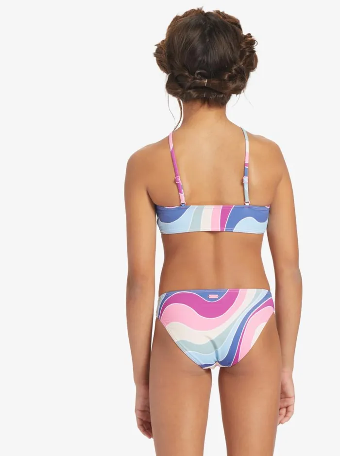 Roxy Swim Girls039 716 Vacation Memories Two Piece Crop Top Bikini Set Vivid Viola Cruz 8211 Kids