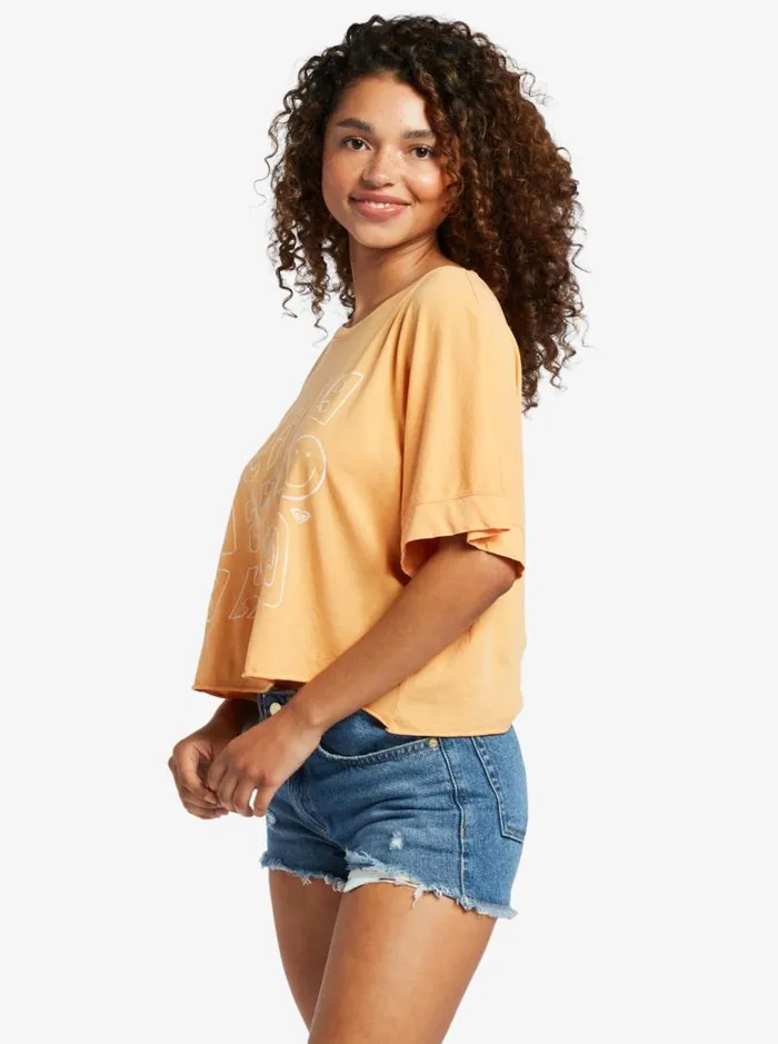 Roxy Tees and Tanks Sunny Smiles TShirt Mock Orange 8211 Women Roxy Tees and Tanks Sunny Smiles TShirt Mock Orange 8211 Women