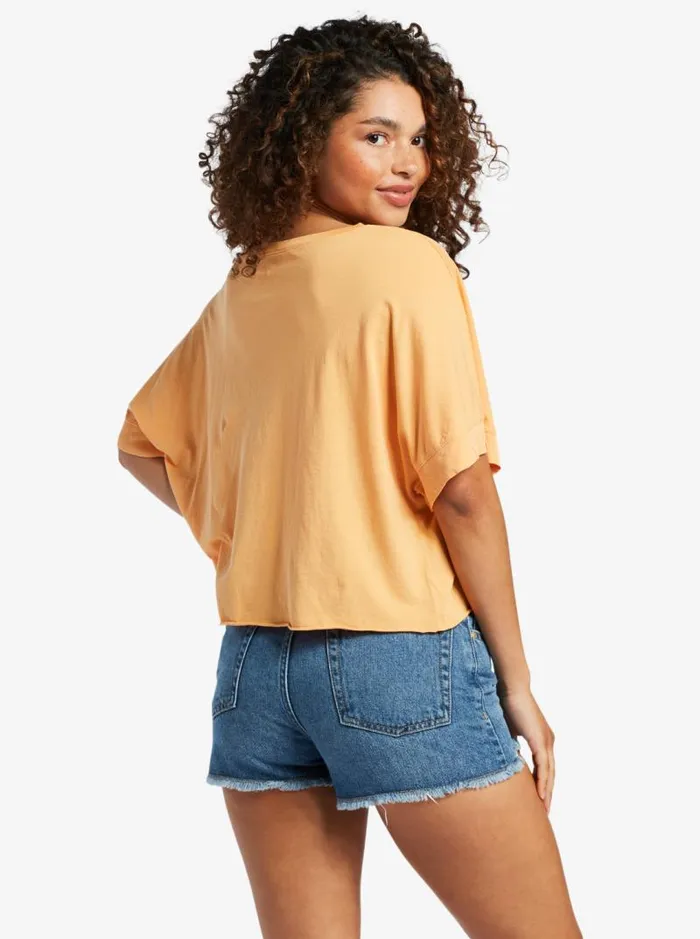 Roxy Tees and Tanks Sunny Smiles TShirt Mock Orange 8211 Women Roxy Tees and Tanks Sunny Smiles TShirt Mock Orange 8211 Women