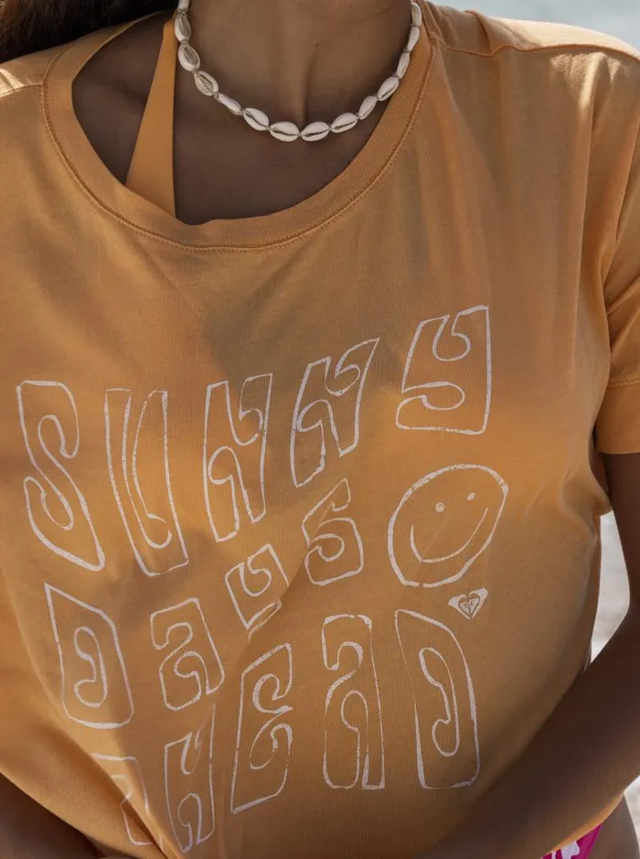 Roxy Tees and Tanks Sunny Smiles TShirt Mock Orange 8211 Women Roxy Tees and Tanks Sunny Smiles TShirt Mock Orange 8211 Women