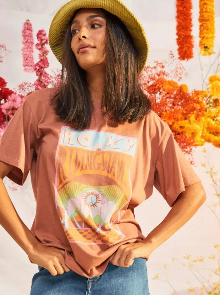 Roxy Tops Girl Need Love B Oversized TShirt Cedar Wood 8211 Women