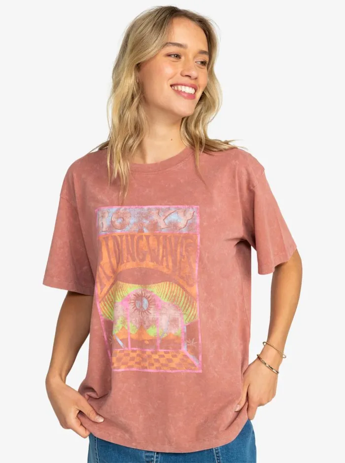 Roxy Tops Girl Need Love B Oversized TShirt Cedar Wood 8211 Women