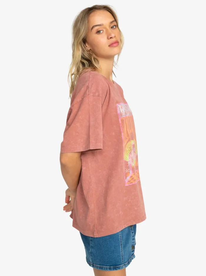 Roxy Tops Girl Need Love B Oversized TShirt Cedar Wood 8211 Women