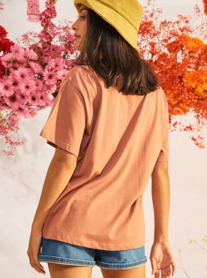 Roxy Tops Girl Need Love B Oversized TShirt Cedar Wood 8211 Women