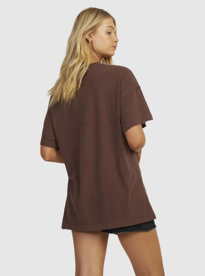 Roxy Tops Sweet Janis Oversized TShirt Bitter Chocolate 8211 Women Roxy Tops Sweet Janis Oversized TShirt Bitter Chocolate 8211 Women
