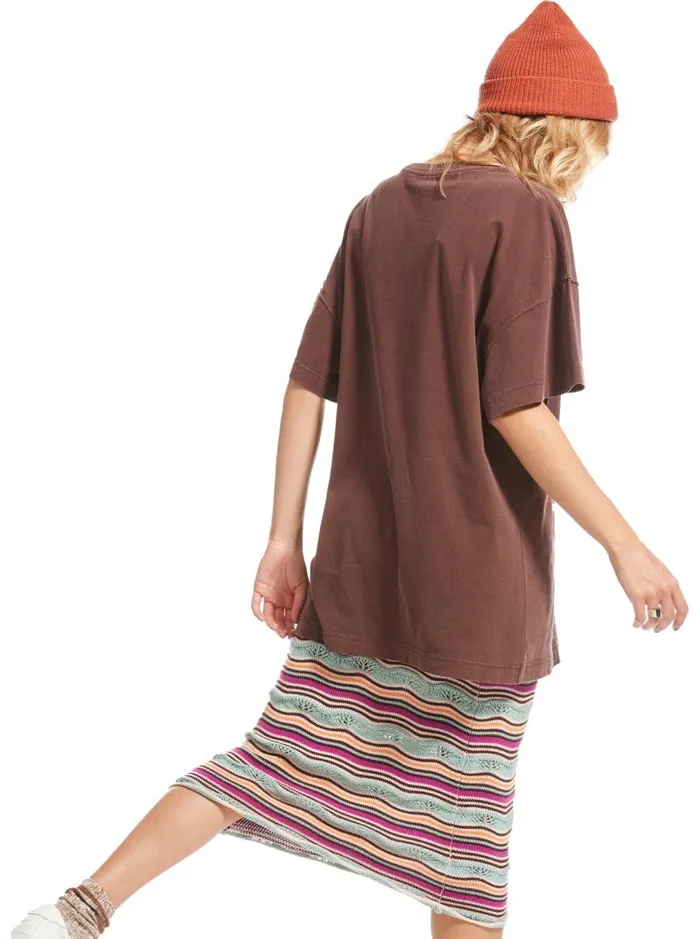 Roxy Tops Sweet Janis Oversized TShirt Bitter Chocolate 8211 Women Roxy Tops Sweet Janis Oversized TShirt Bitter Chocolate 8211 Women