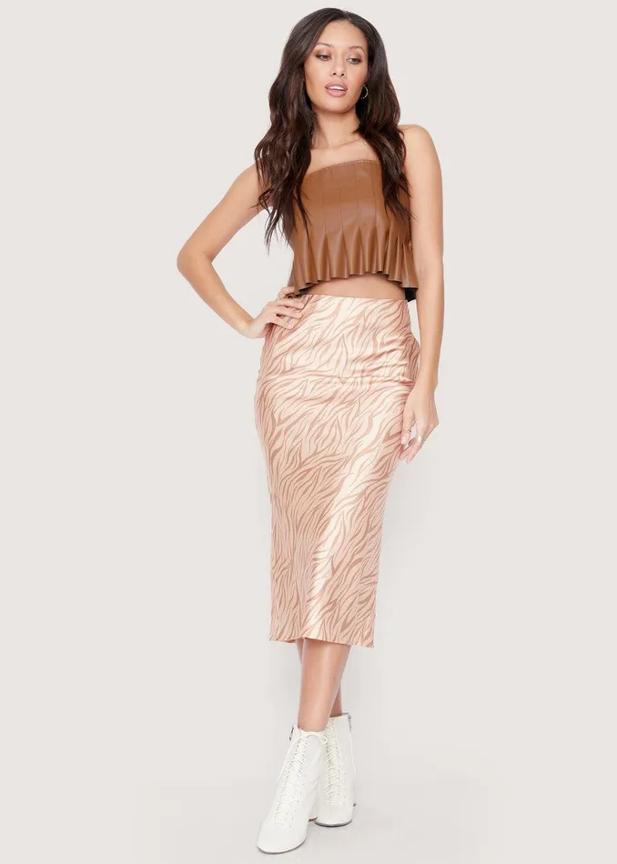 Run Wild Midi Skirt Neutralzebra Women Lost Wander Skirts