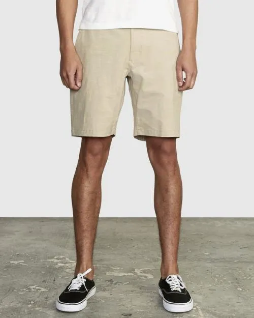 Rvca All Time Solid Coastal Hybrid Shorts 19 Khaki Men Shorts and Hybrids