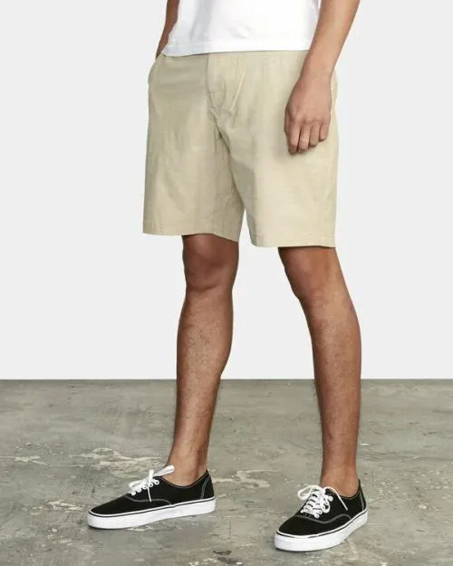 Rvca All Time Solid Coastal Hybrid Shorts 19 Khaki Men Shorts and Hybrids