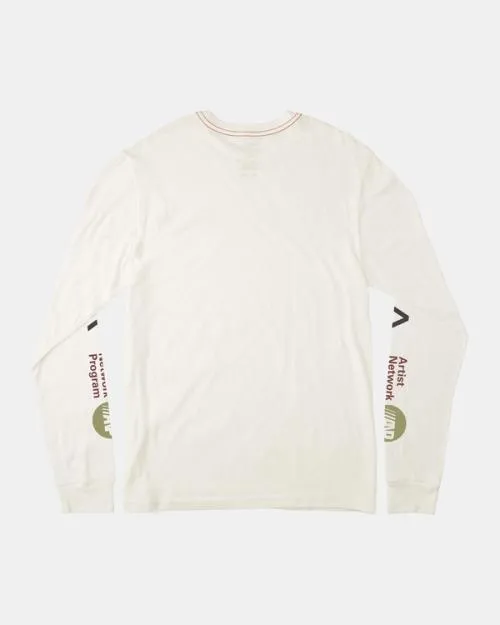 Rvca ANP Long Sleeve TShirt Antique White Men Tees and Tanks