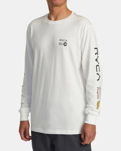 Rvca ANP Long Sleeve TShirt Antique White Men Tees and Tanks