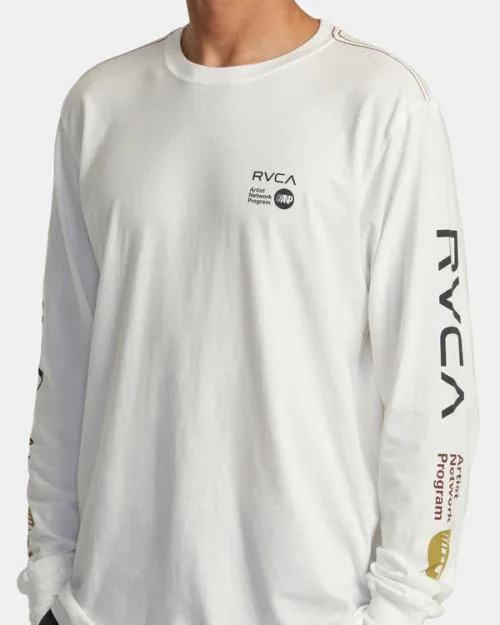 Rvca ANP Long Sleeve TShirt Antique White Men Tees and Tanks