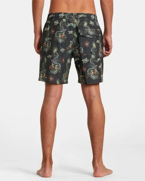 Rvca Atlas Elastic Waist Boardshorts 17034 Multi Men Boardshorts